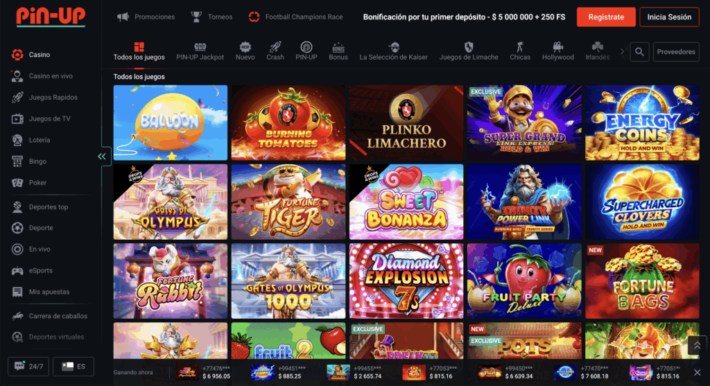 Pin Up Casino juegos